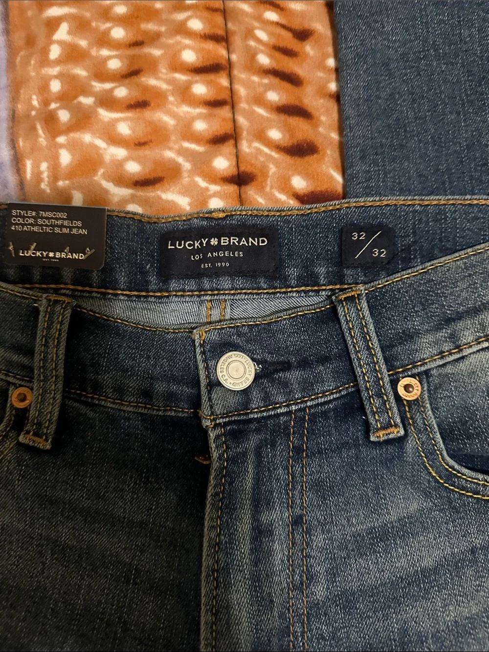Lucky Brand Men's 410 Athletic Slim Jeans in Dark Blue Denim